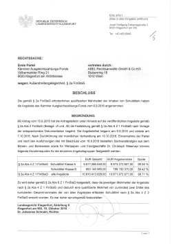 Beschluss des LG Klagenfurt vom 10. Oktober 2016