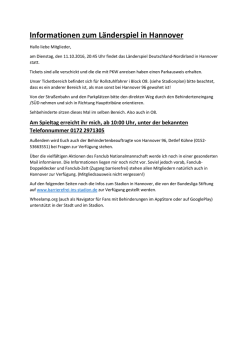Informationen zum L&auml;nderspiel in Hannover