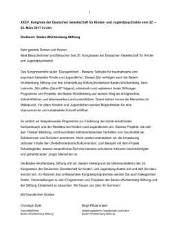 Grußwort der Baden-Württemberg Stiftung