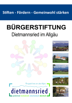 Infoflyer Bürgerstiftung Dietmannsried im Allgäu
