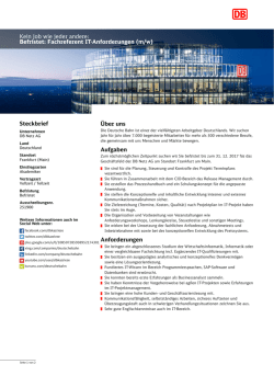 Kein Job wie jeder andere: Befristet: Fachreferent IT