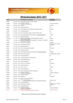 Dienstplan 2016/17 - Freiwillige Feuerwehr Hausen