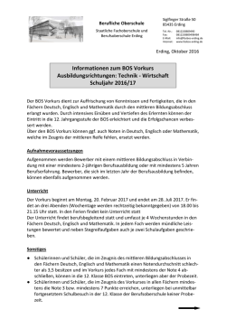 Informationsblatt - Berufliche Oberschule Erding