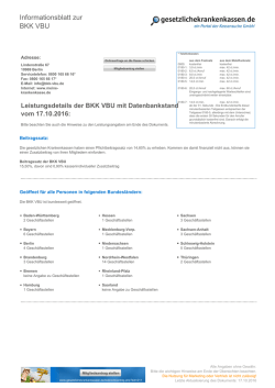Informationsblatt zur BKK VBU