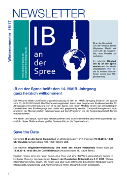 IB an der Spree Newsletter Nr. 6