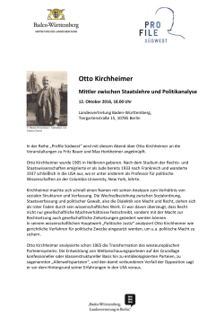 Otto Kirchheimer - Staatsministerium Baden