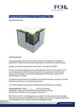 Fassadenbekleidung mit POHL Ecopanel® EM-P