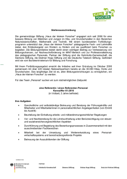 eine Referentin / einen Referenten Personal