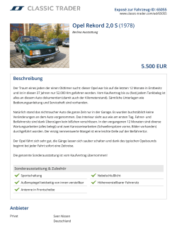 Opel Rekord 2,0 S (1978) 5.500 EUR