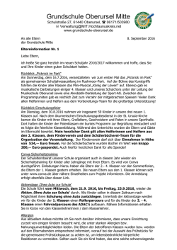 Elterninformation Nr. 1