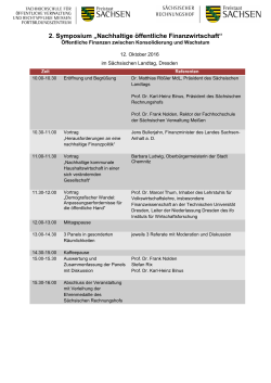 2. Symposium „Nachhaltige öffentliche Finanzwirtschaft“