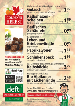 Kulinarische Ideen zur Herbstzeit von Ihrem defti® Meister