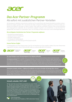 Das Acer Partner-Programm - Acer Synergy