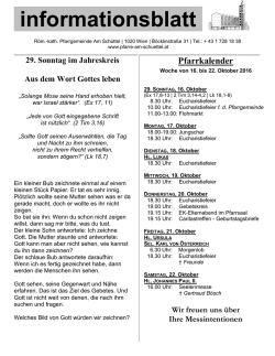 Infoblatt 16.-22. Okt. 2016