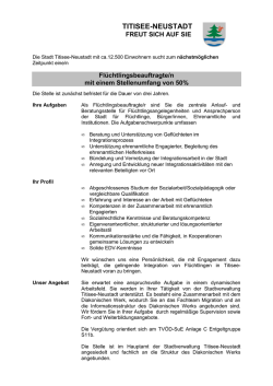 (Stellenausschreibung Flüchtlingsbeauftragte lang) - Titisee