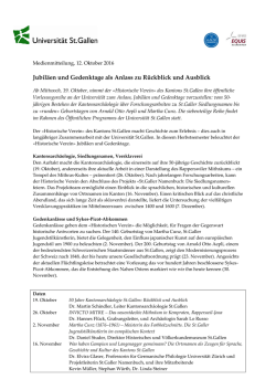 Jubil&auml;en und Gedenktage als Anlass zu R&uuml;ckblick und Ausblick