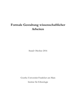 Broschüre Wissenschaftliches Arbeiten - Goethe