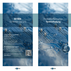 Produktinformation Terminfindung BITBW So finden Sie uns