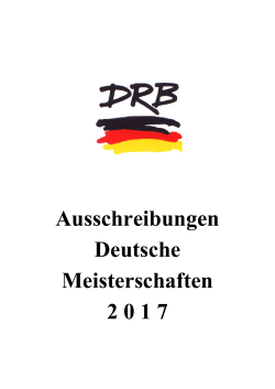DRB Ausschreibungsheft DM 2017