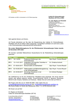 Bad Lippspringe Weiterbildungen Schematherapie