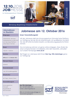 Jobmesse am 12. Oktober 2016