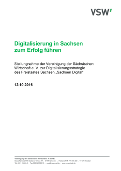 Digitalisierung in Sachsen zum Erfolg f&uuml;hren