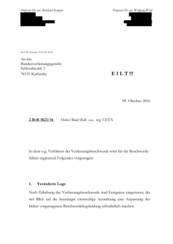 1. Ergänzung der Beschwerdeschrift