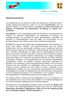 Stellenausschreibung - AfD Mecklenburg
