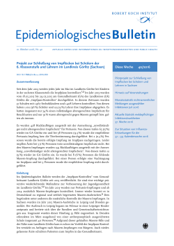 Epidemiologisches Bulletin 40/2016