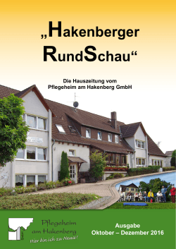 Hakenberger RundSchau - Pflegeheim am Hakenberg