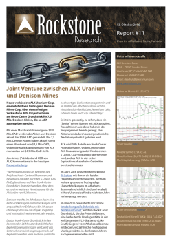 Joint Venture zwischen ALX Uranium und Denison Mines