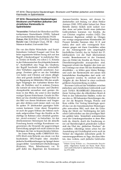 HT 2016: &Ouml;konomische Glaubensfragen. Strukturen - H-Soz-u-Kult