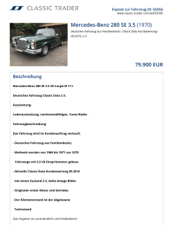 Mercedes-Benz 280 SE 3,5 (1970) 79.900 EUR