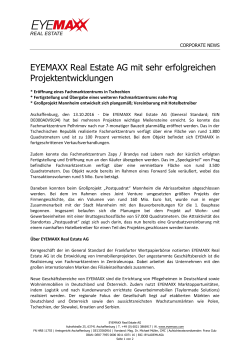 EYEMAXX Real Estate AG mit sehr erfolgreichen