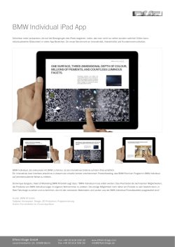 BMW Individual iPad App - Effekt