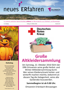 Gro&szlig;e Altkleidersammlung