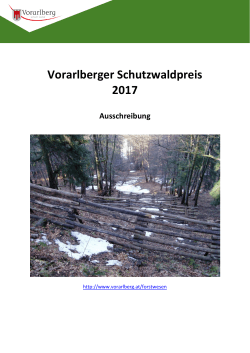 Vorarlberger Schutzwaldpreis 2017