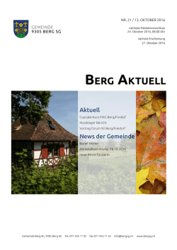 Berg Aktuell - Politische Gemeinde Berg SG