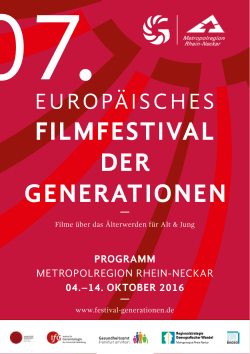 Programmheft 2016 MRN - Europäisches Filmfestival der