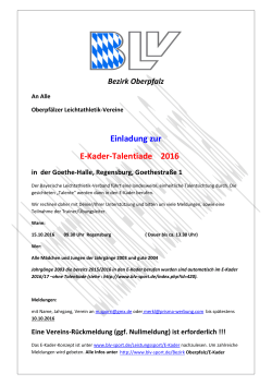 Einladung zur E-Kader-Talentiade 2016