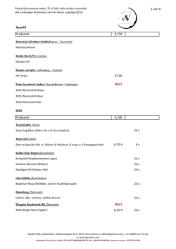 Information für Gastronomie