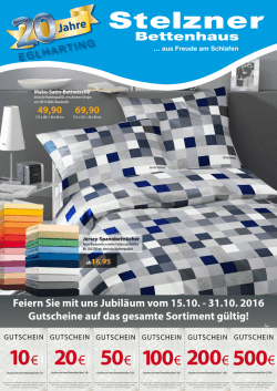 Jubil&auml;umsangeboten - Bettenhaus Stelzner