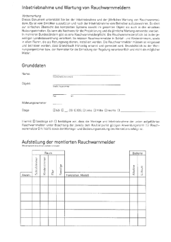 Inbetriebnahme und Wartung von Rauchmeldern
