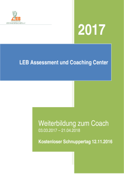 Coaching Weiterbildung - Berufs