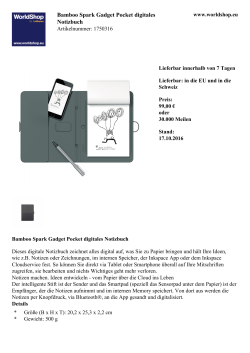 Bamboo Spark Gadget Pocket digitales Notizbuch