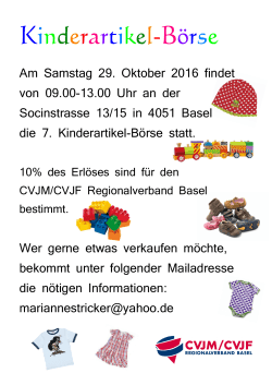 Flyer Oktober 2016 - CVJM/CVJF Regionalverband Basel