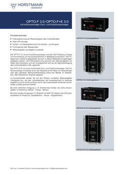 OPTO-F 3.0 / OPTO-F+E 3.0