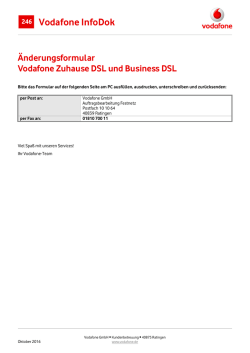 InfoDok 246: &Auml;nderungsformular Vodafone Zuhause DSL und