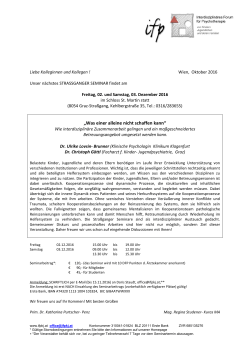 Einladung als PDF - Interdisziplinäres Forum für Psychotherapie von