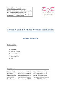 Formelle und informelle Normen in Polizeien - Helmut